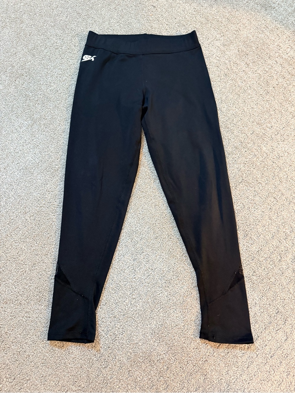 GK Black'Athletic Leggings with Mesh Cutout